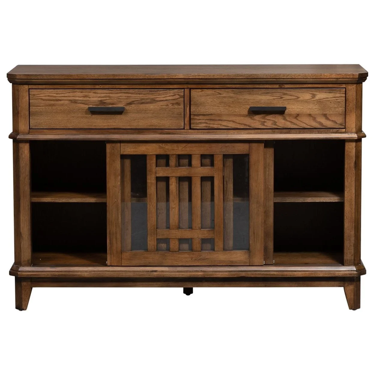 Liberty Furniture Santa Rosa II 227SR5436 Mission Server with FeltLined Drawers and Adjustable